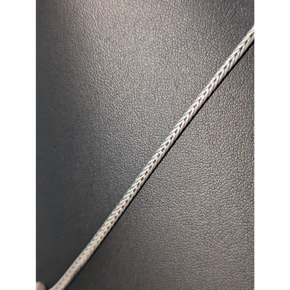 Premier Designs Two Tone Hammered  Pendant CZ Wheat Chain 16.5"-18"Necklace - Picture 4 of 6